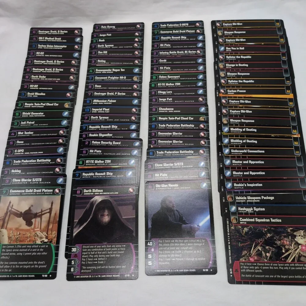 (350) Star Wars 2002 Trading Card Game Lot Commons Uncommon Rares Cards